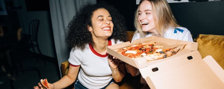 Girls Eating Pizza
